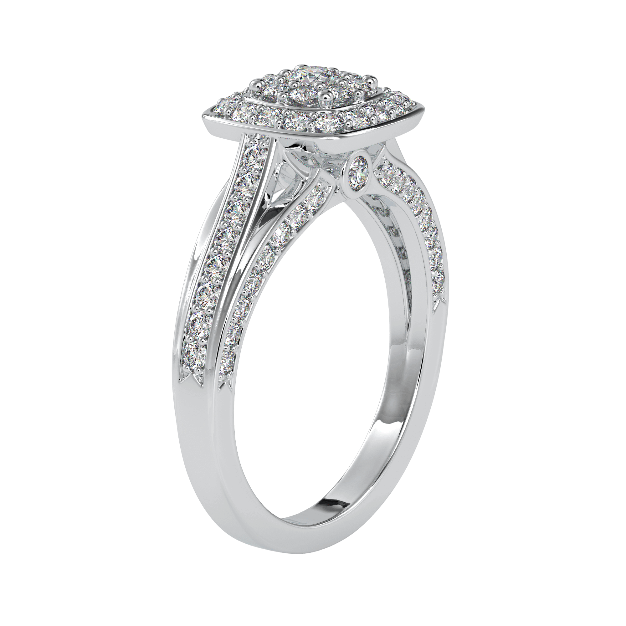 Buy Cushion Cluster Diamond Ring For Women Ring Eva Gems